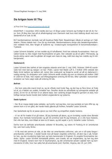 artikler om Lester Schrenk - Allierede flyvere 1939-45 DK