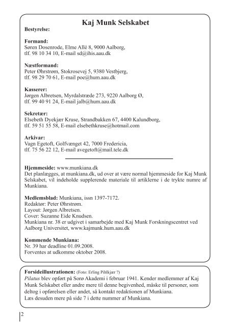 www.munkiana.dk issn: 1397-7172 nr. 38 2008 12. årgang