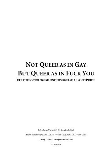 not queer as in gay but queer as in fuck you - sociologisk-notesblok