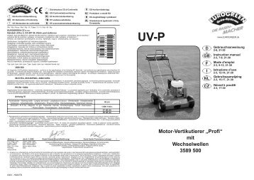 Motor-Vertikutierer „Profi“ mit Wechselwellen 3589 500 - Eurogreen