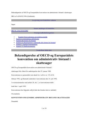 Bekendtgørelse af OECD og Europarådets konvention om ...