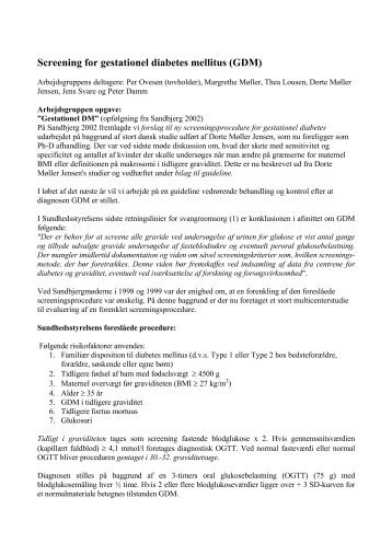 Screening for gestationel diabetes mellitus (GDM) - DSOG