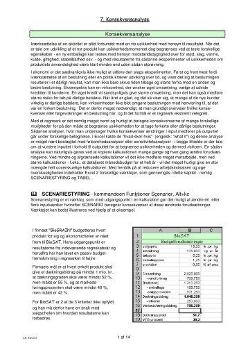 Kap. 7: Konsekvensanalyse – scenarier og datatabeller