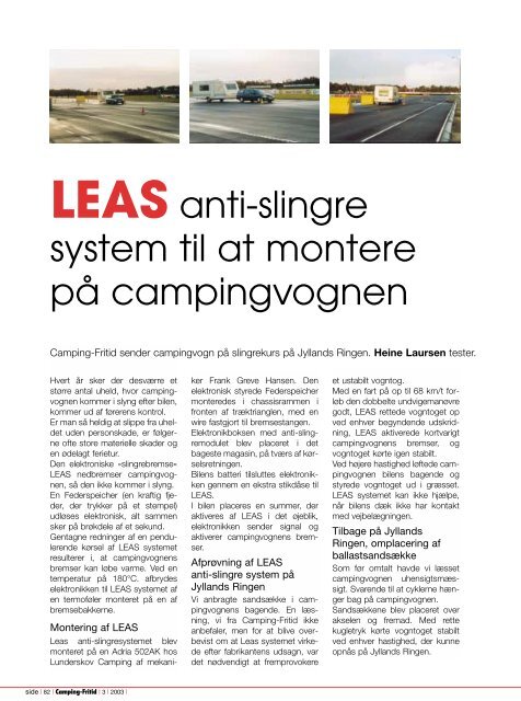 LEAS anti-slingre system til at montere på campingvognen