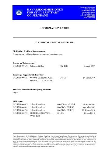 havarikommissionen for civil luftfart og jernbane - DMU