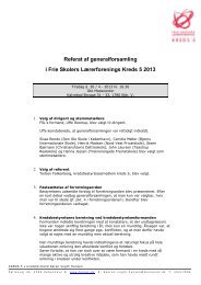 Referat af kredsgeneralforsamling 2013 - Frie Skolers Lærerforening