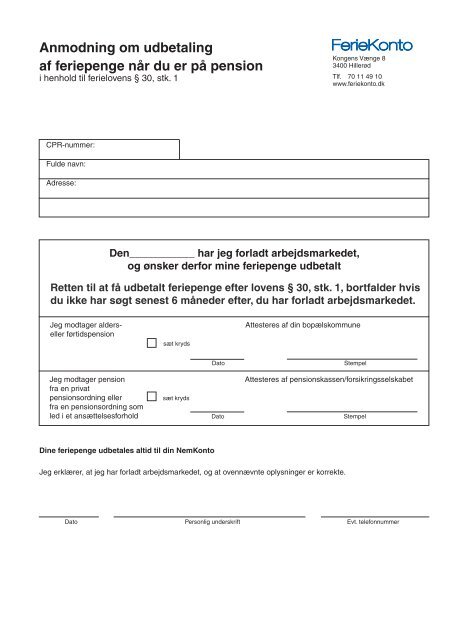 udbetalt feriepenge udbetalt feriepenge