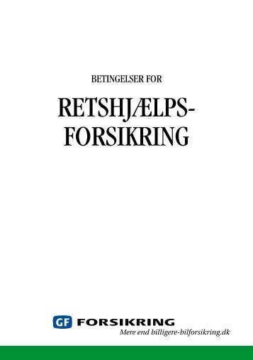 Download betingelser for Retshjælpsforsikring - GF Forsikring