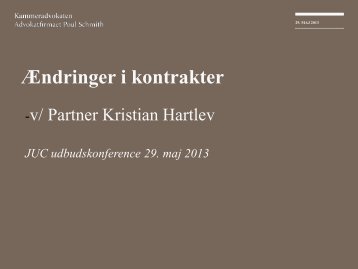 Ændringer i kontrakter - Kammeradvokaten