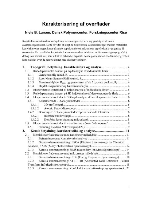 Karakterisering af overflader