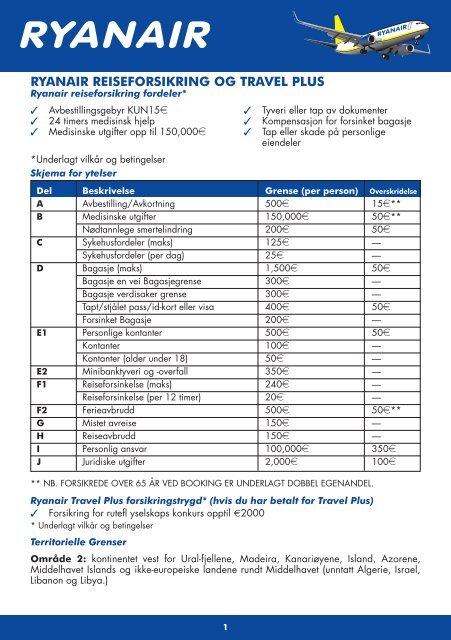 ryanair reiseforsikring og travel plus - Ryanair Travel Insurance