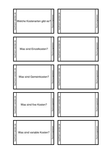 Was sind variable Kosten? Was sind fixe Kosten? Welche ...