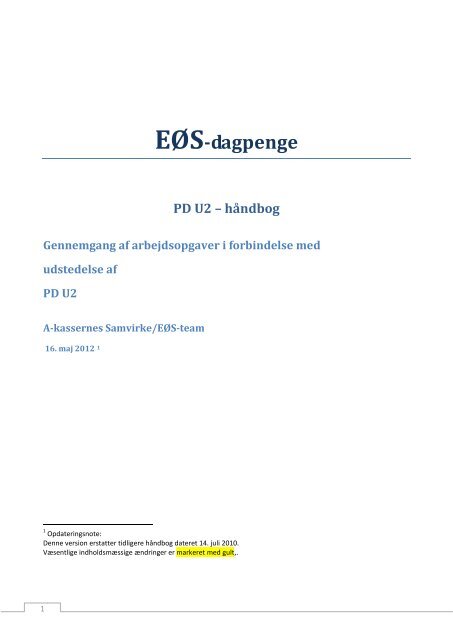 EØS-dagpenge PD U2 - AK-Samvirke net