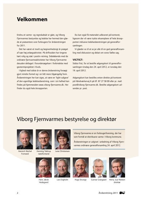 Årsberetning 2011 - Viborg Fjernvarme