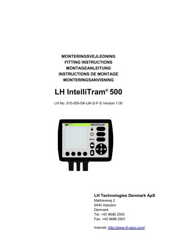 TeeJet LH500 IntelliTram Fit Instructions (in English)