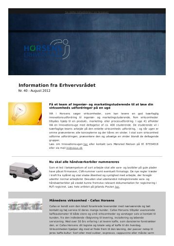 Information aug 2012 nr. 40 - Horsens Erhvervsråd