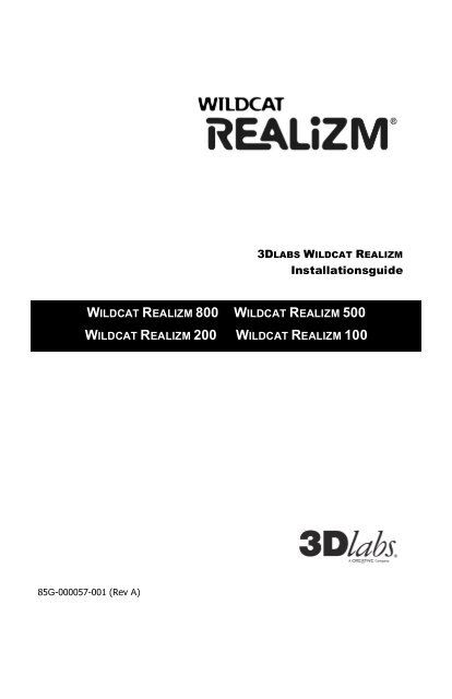 WILDCAT REALIZM 800 WILDCAT REALIZM 500 ... - 3Dlabs