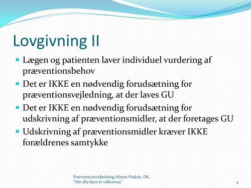 Præventionsvejledning i Almen Praksis i Danmark - Hivportalen