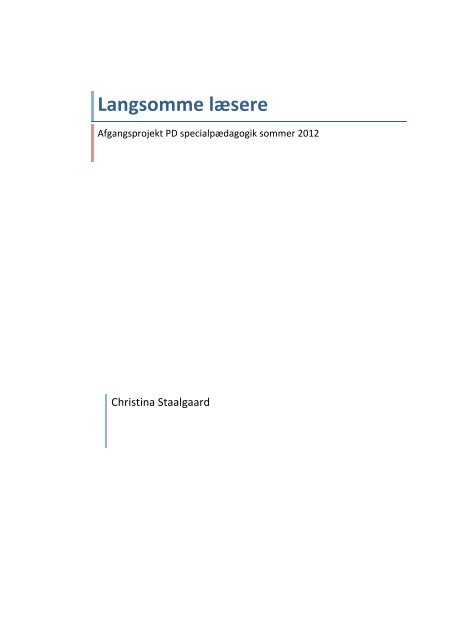 Langsomme læsere - Folkeskolen