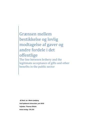 Bedste besvarelse af prisopgaven for 2009 - Justitsministeriet