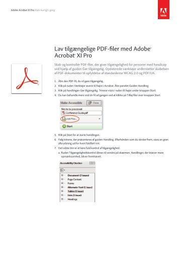 Lav tilgængelige PDF-filer med Adobe® Acrobat® XI Pro
