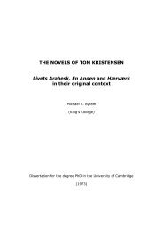 THE NOVELS OF TOM KRISTENSEN Livets Arabesk, En Anden and ...