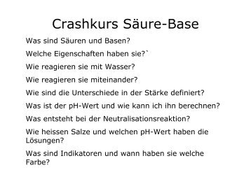 Crashkurs Säure/Base - kantik