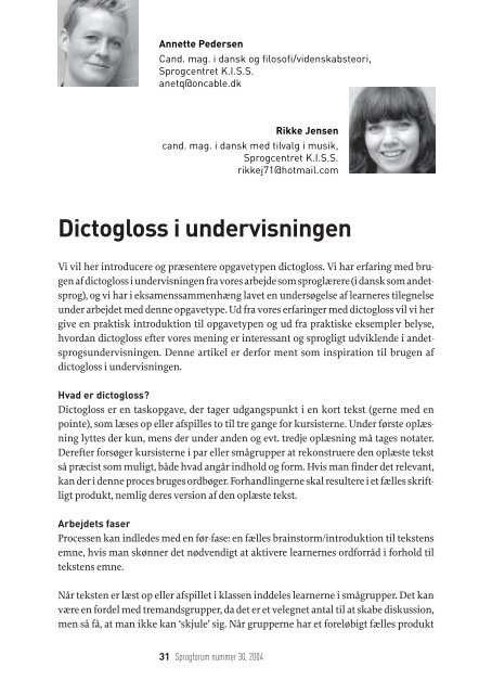 Dictogloss i undervisningen - DPU