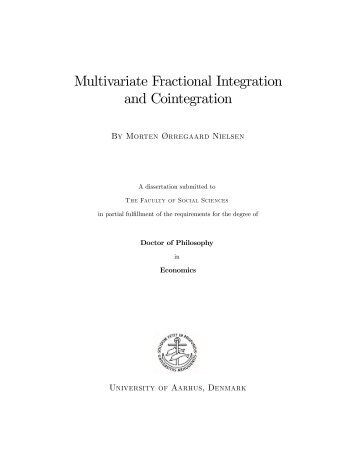 Multivariate Fractional Integration and Cointegration - American ...