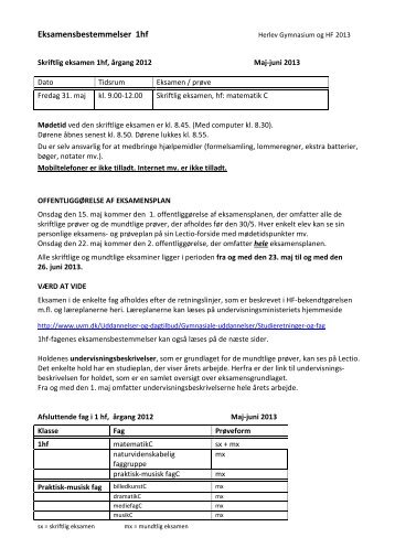 Eksamen-1hf-13 - Herlev Gymnasium og HF