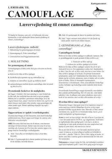 Opgaveark om camouflage - Kattegatcentret