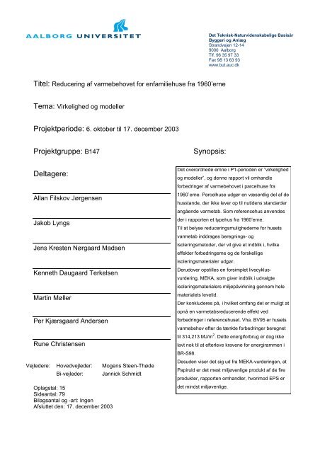 Reducering af varmebehovet for enfamiliehuse fra 1960'erne