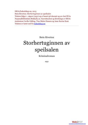 HIOA/bokselskap.no, 2013 Stein Riverton: Storhertuginnen av ...