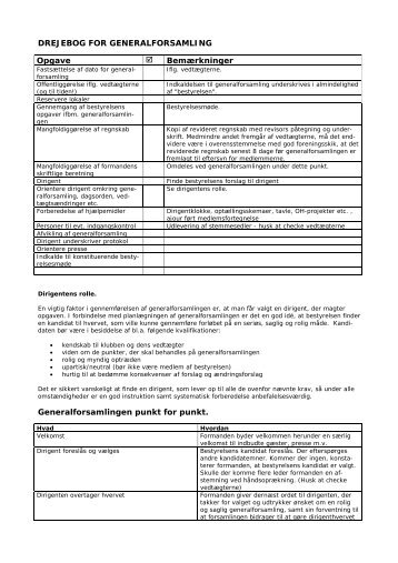 DREJEBOG FOR GENERALFORSAMLING - Dansk Ride Forbund