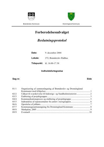 Referat fra møde d. 9. december 2004 - Brønderslev Kommune