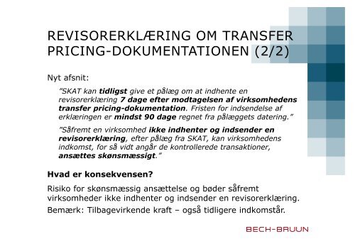 Transfer pricing del 1 - Bech-Bruun