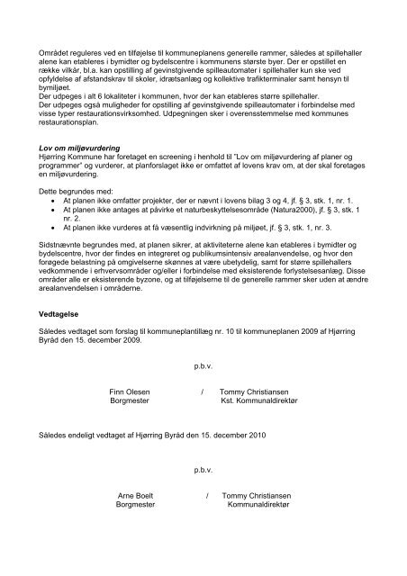 Hirtshals - Kommuneplan 2009 for Hjørring Kommune