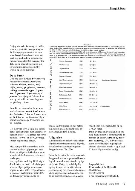 2000-1 slægt & data.pdf - DIS-Danmark