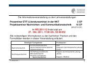 Proseminar ETIT (Literaturseminar) in der NKT