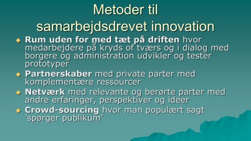 Samarbejdsdrevet Innovation: - KS