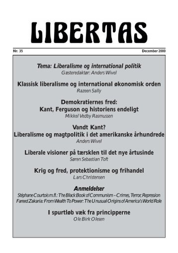 Tema: Liberalisme og international politik Klassisk ... - Libertas