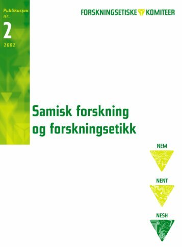 Samisk forskning og forskningsetikk - De nasjonale forskningsetiske ...