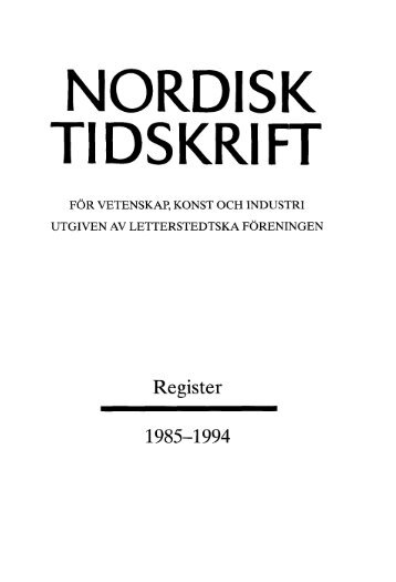 Årsregister 1985-1994 (PDF 735 KB) - Letterstedtska föreningen