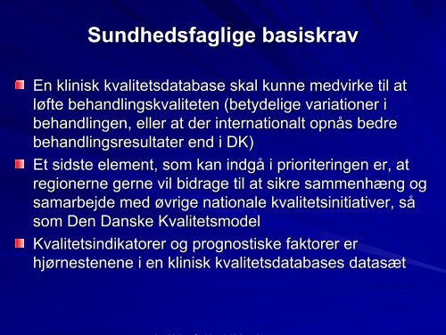 National kvalitetsudvikling I Danmark på grundlag af ... - Helse Nord