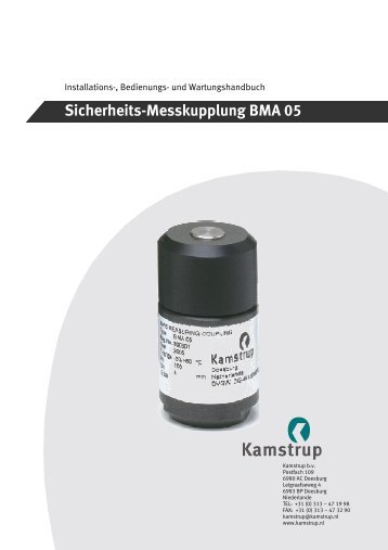 Sicherheits-Messkupplung BMA 05 - Kamstrup A/S
