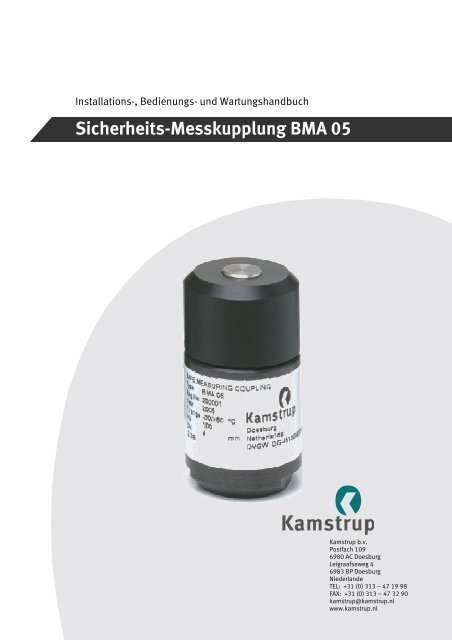 Sicherheits-Messkupplung BMA 05 - Kamstrup A/S