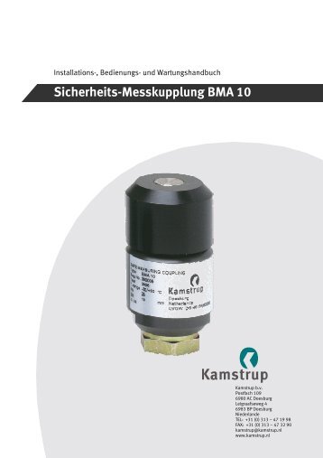 Sicherheits-Messkupplung BMA 10 - Kamstrup A/S