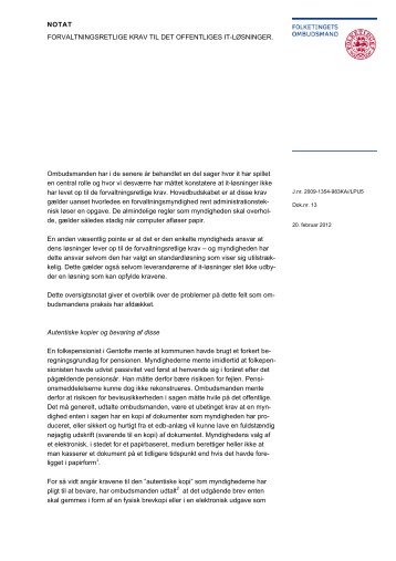 Forvaltningsretlige krav til IT i det offentlige - Vejle Byhistoriske- og ...