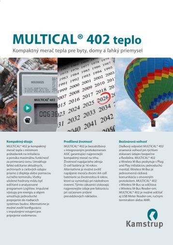 MULTICAL® 402 teplo - Kamstrup