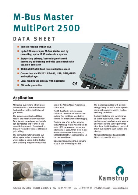 M-Bus Master MultiPort 250D DATA SHEET - Kamstrup